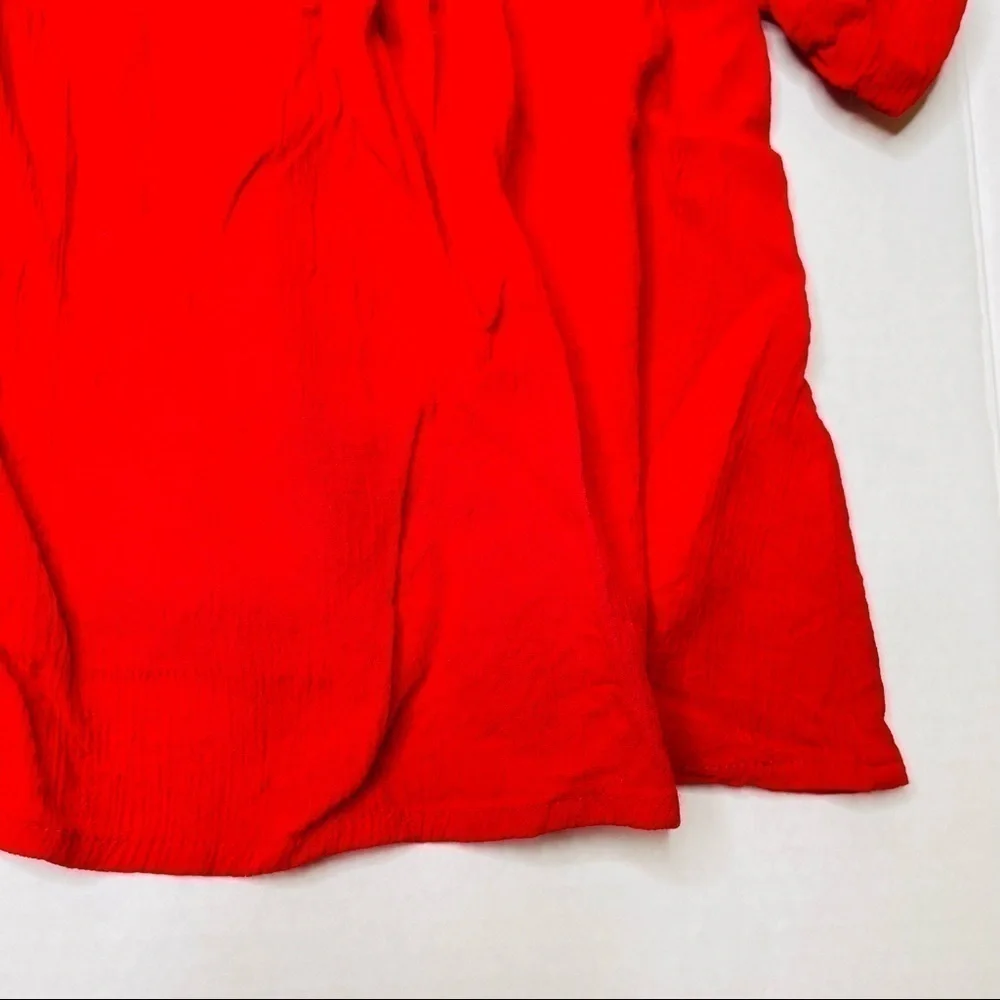 OLD Navy Red Swing Dress with Crocheted Lace Detail
